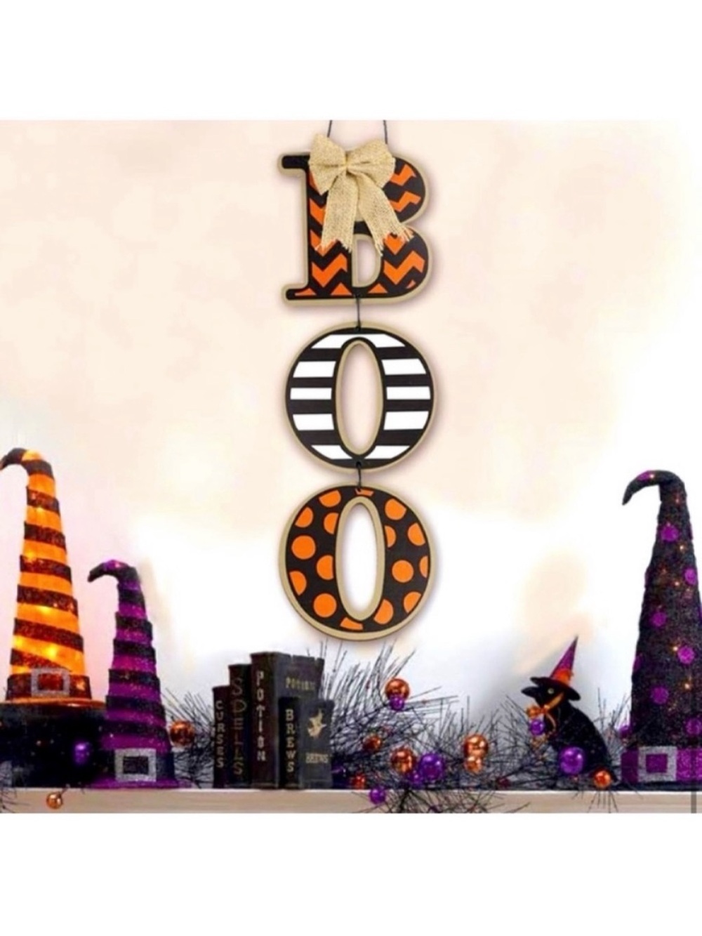 Halloween "BOO" Vertical Rustic Wood Door/Wall Sign